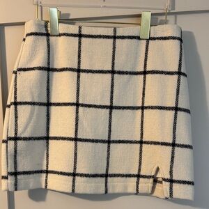 Altar'd State Checkered Mini Skirt in Cream and Black